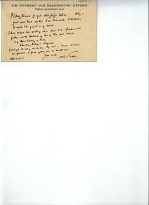 Postcard from Michael Sadler to Herbert Read, November 30, 1936 thumbnail