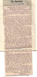 Enclosure – Clipping from The Spectator , Clough Williams-Ellis' response to RG's article “ Powerless in the Matter ” thumbnail