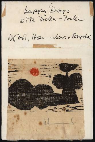 Herbert Siebner greeting card (red sun print) thumbnail