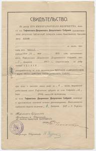 Certificate of Nobility for Nicolas Abkhazi in 1917 thumbnail