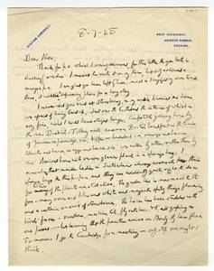Letter from E. M. Forster to Alec Randall, July 8, 1928 thumbnail