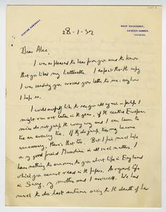 Letter from E.M.Forster to Alec Randall, January 28, 1932 thumbnail