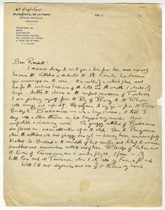 Letter from E.M. Forster to Alec Randall, [1930-1931?] thumbnail